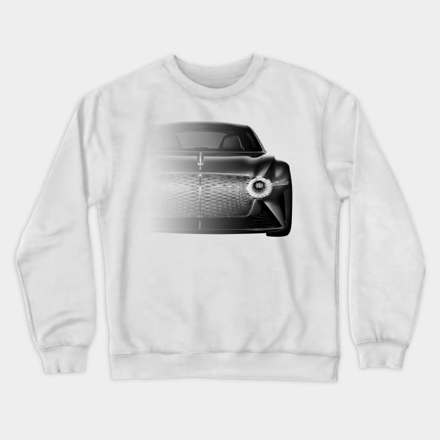 Bentley EXP 100 GT (2019)  Black And White Cars Form Crewneck Sweatshirt by WildenRoseDesign1